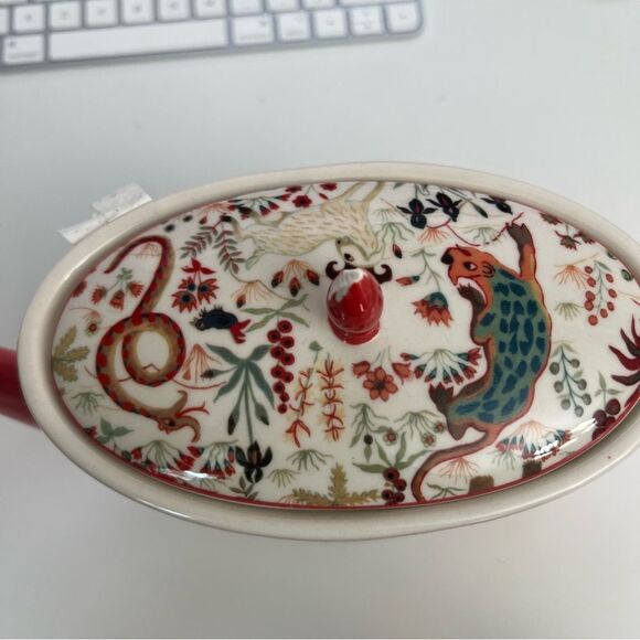 ANTHROPOLOGIE House of Hackney Trematonia Teapot Lion Menagerie Stoneware FLAW - Picture 8 of 12